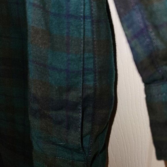 Madewell Latitude Green and Black Flannel Dress 100% Cotton LS Pockets XXS - Picture 4 of 6